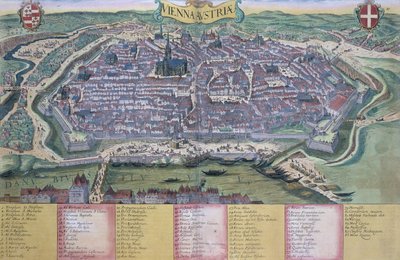 维也纳地图，来自&39;Civitates Orbis Terrarum&39;的Georg Braun（1541-1622）和Frans Hogenberg（1535-90）c.1572-1617 作者 Joris Hoefnagel