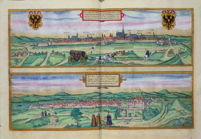 维也纳和布达的城市规划，来自Georg Braun（1541-1622）和Frans Hogenberg（1535-90）的&39;Civitates Orbis Terrarum&39;，c.1572 作者 乔里斯·霍夫纳格尔