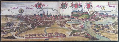 来自西北部的克拉科夫，来自Georg Braun（1541-1622）和Frans Hogenberg（1535-90）的“Civitates Orbis Terrarum”，1617年 作者 乔里斯·霍夫纳格尔