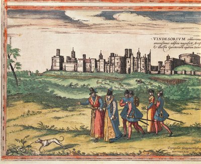 温莎城堡的视图，来自&39;Civitates Orbis Terrarum&39;的Georg Braun（1541-1622）和Frans Hogenberg（1535-90）1599 作者 乔里斯·霍夫纳格尔
