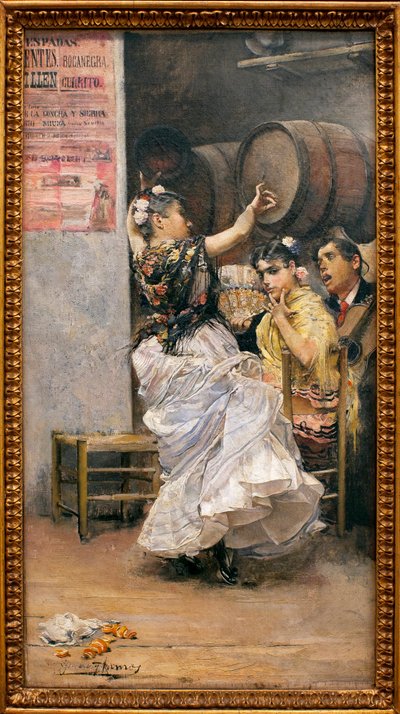 Dance Buleria (flamenco) - Painting by Jose Garcia Ramos (1852-1912), Oil On Canvas 作者 何塞·加西亚·拉莫斯（JoséGarcia Ramos）