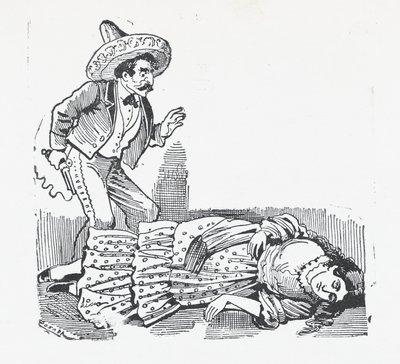 一个拿着枪的男人站在他刚刚射杀的女人身上，约1880-1910., 约1880-1910. 作者 何塞·瓜达卢佩·波萨达