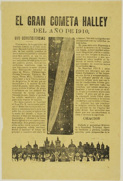 哈雷彗星，1899年，1910年出版 作者 何塞·瓜达卢佩·波萨达