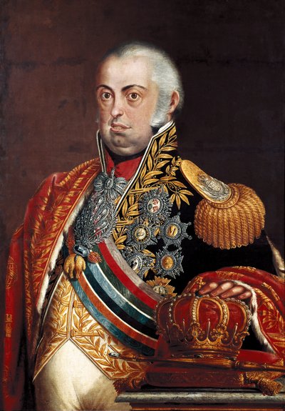 葡萄牙若昂六世肖像，约翰六世，又称克莱门特 (1767-1826) 作者 何塞·莱安德罗·德·卡瓦略