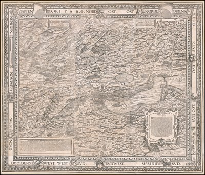 Jodocus Murer 绘制的 1566 年苏黎世及周边地图 作者 乔斯·穆勒