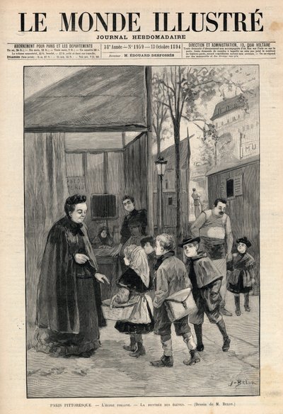 巴黎的Foraine学校：学生的租金 - 贝隆先生的绘画 - 1894年10月的 "插图世界" 作者 何塞·贝伦
