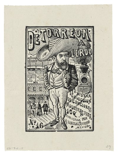 DeTorreóna Lerdo，约1905年，1942年印制（版画） 作者 何塞·瓜达卢佩·波萨达