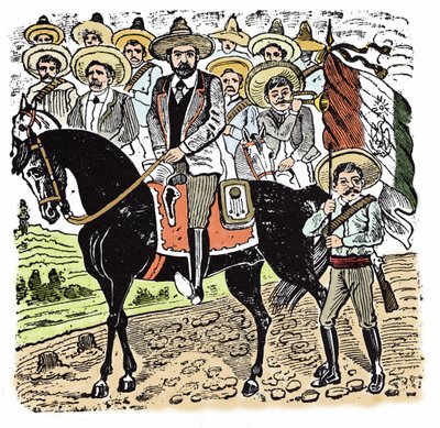 墨西哥革命（1910-1920）：Francisco Indalecio Madero（1873-1913）墨西哥革命者的肖像。 Jose Guadalupe Posada (1852-1913) 的木版印刷术。 作者 何塞·瓜达卢佩·波萨达