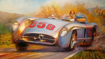 Mille Miglia、胡安-曼努埃尔-方吉奥、梅赛德斯-奔驰 300 SL 作者 何塞·玛丽亚·维拉富尔特
