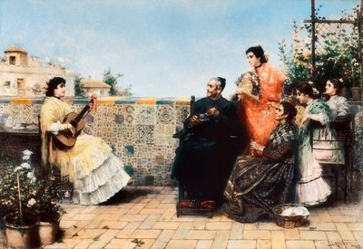 治愈者的来访（绘画，20世纪初） 作者 何塞·里科（Jose Rico y Cejudo）