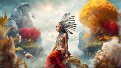 Dreamcore_dreamlike_scene-native american_01 作者 约瑟夫·约翰·迈克尔