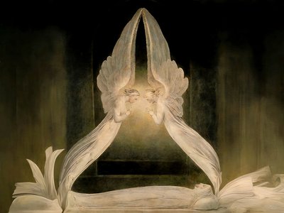 JJM-recreate_Blake-W_Christ 在天使守护的坟墓中 作者 约瑟夫·约翰·迈克尔