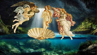 JJM-recreate_Botticelli-S_Die Geburt der Venus_水下 作者 约瑟夫·约翰·迈克尔