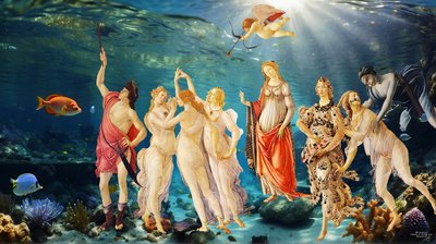 JJM-recreate_Botticelli-S_La Primavera_underwater 作者 约瑟夫·约翰·迈克尔