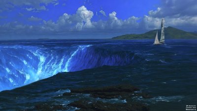JJM 重现 Bierstadt-A：尼亚加拉大瀑布（带帆船） 作者 约瑟夫·约翰·迈克尔