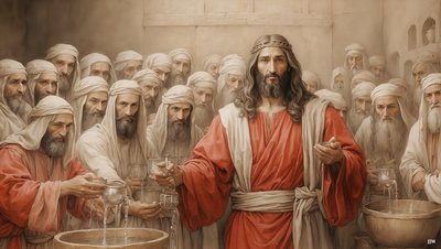耶稣吩咐仆人装满水_迦南的婚礼_03 作者 约瑟夫·约翰·迈克尔