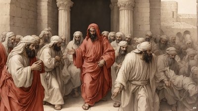 耶稣把商人赶出圣殿_02 作者 约瑟夫·约翰·迈克尔