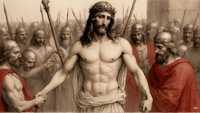 耶稣_被罗马士兵嘲笑和殴打_01 作者 约瑟夫·约翰·迈克尔