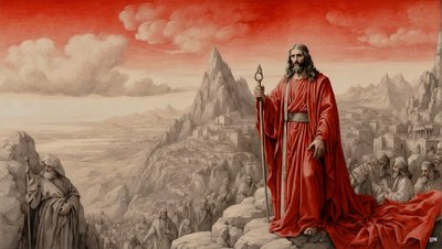 耶稣在山上向魔鬼展示了世界上所有的王国--崇拜我_01 作者 约瑟夫·约翰·迈克尔