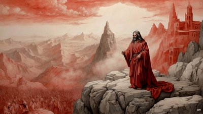 耶稣在山上向魔鬼展示了世界上所有的王国--崇拜我_02 作者 Josef Johann Michel