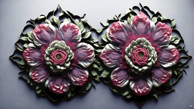 曼陀罗：牡丹-花卉元素_02 作者 约瑟夫·约翰·迈克尔
