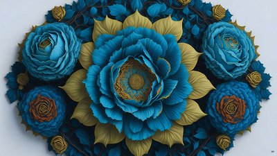 曼陀罗：玫瑰-蓝色 elements_02 作者 约瑟夫·约翰·迈克尔