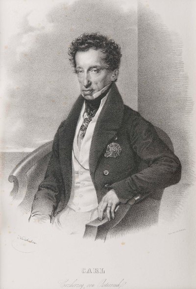 奥地利大公查尔斯1771-1847，特申公爵。 作者 约瑟夫·克里胡伯（Josef Kriehuber）