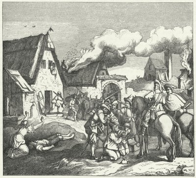 1634年，在诺德林根战役之后，帝国军队掠夺和掠夺 作者 Josef Mathias Trenkwald