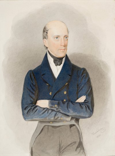 奥地利大公约翰（1782-1859 年）肖像（纸面水彩画） 作者 Josef Nikolaus Kriehuber