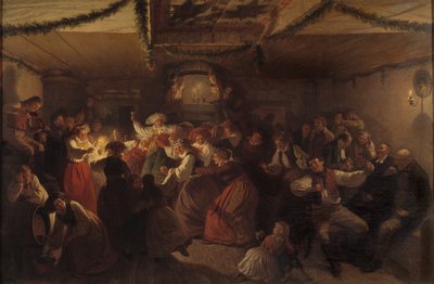 Vingåker的婚礼，1857年。 作者 Josef Wilhelm Wallander