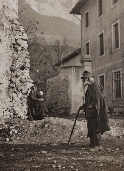 专辑“Meine weltkriegs - Erinnerungen South-West Front (Carinthia, Italien, South Tyrol) (My world war - memory of the South-Western Front in Carinthia, Italy, Trentino-Alto Adige) 31/03/1915-12/11/ 1918 - Josef Zohles Wien”：乡间小路上的老人（ 作者 约瑟夫·佐尔斯（Josef Zohles）
