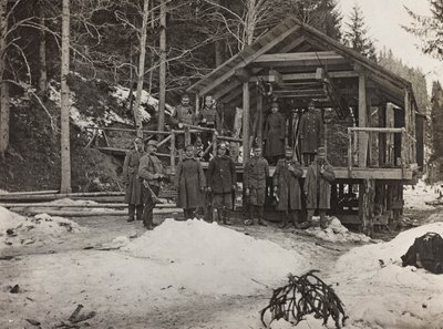 专辑“Meine weltkriegs - Erinnerungen South-West Front (Carinthia, Italien, South Tyrol) (My world war - memory of the South-Western Front in Carinthia, Italy, Trentino-Alto Adige) 31/03/1915-12/11/ 1918 - Josef Zohles Wien “：在电缆前的士兵 作者 约瑟夫·佐尔斯（Josef Zohles）