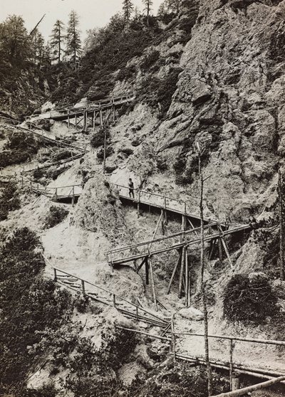 专辑“Meine weltkriegs - Erinnerungen South-West Front (Carinthia, Italien, South Tyrol) (My world war - memory of the South-Western Front in Carinthia, Italy, Trentino-Alto Adige) 31/03/1915-12/11/ 1918 - Josef Zohles Wien “：通往山的木制走道 作者 约瑟夫·佐尔斯（Josef Zohles）