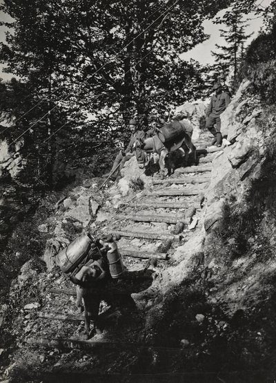 专辑“Meine weltkriegs - Erinnerungen South-West Front (Carinthia, Italien, South Tyrol) (My world war - memory of the South-Western Front in Carinthia, Italy, Trentino-Alto Adige) 31/03/1915-12/11/ 1918 - Josef Zohles Wien “：沿着陡峭的德军骡子 作者 约瑟夫·佐尔斯（Josef Zohles）