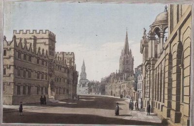 牛津的高街景观，由J. C. Stadler（fl.1780-1812）雕刻，1793年出版（雕刻）。 作者 约瑟夫（后）法灵顿