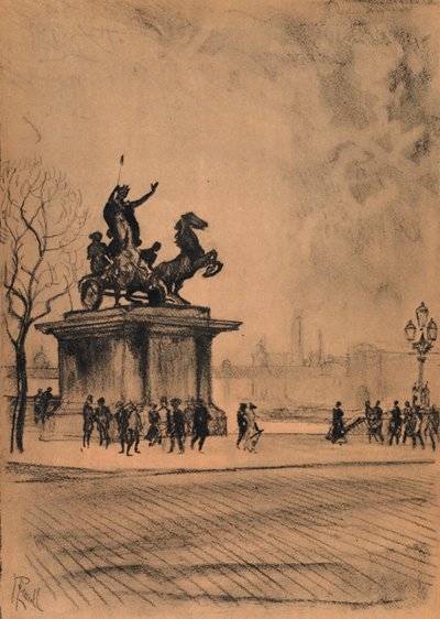 Boadicea, Westminster Bridge (litho) 作者 约瑟夫·佩内尔（之后）