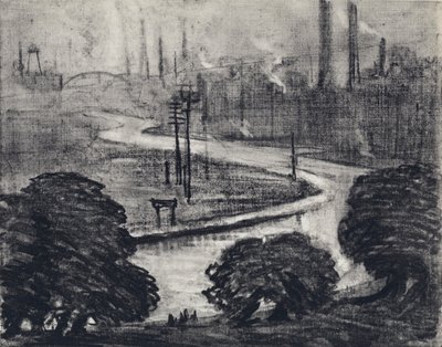东伦敦，Lea 河（石版画） 作者 约瑟夫·佩内尔（之后）