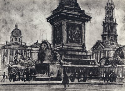Lions, Trafalgar Square (litho) 作者 约瑟夫·佩内尔（之后）