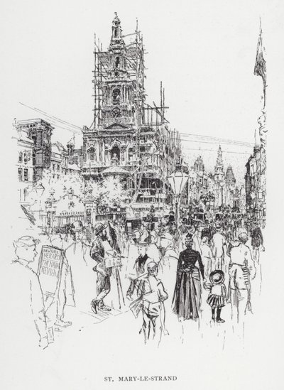 St Mary-le-Strand (litho) 作者 约瑟夫·佩内尔（之后）