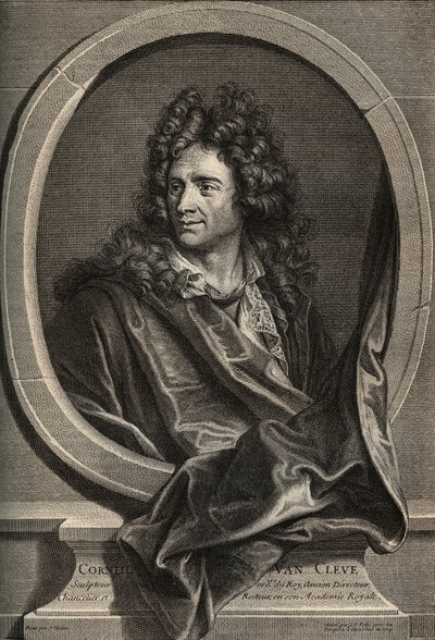 法国雕塑家科尔内耶-范-克莱夫（1645-1732）的肖像，Poilly根据Joseph Vivien的画作雕刻的。 作者 约瑟夫·维维安