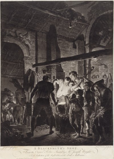 理查德·厄洛姆（Richard Earlom）雕刻的铁匠铺（1743-97） 作者 德比的约瑟夫·约瑟夫（之后）