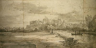 温莎城堡（纸上水墨钢笔画） 作者 Joseph (attr. To) Farington