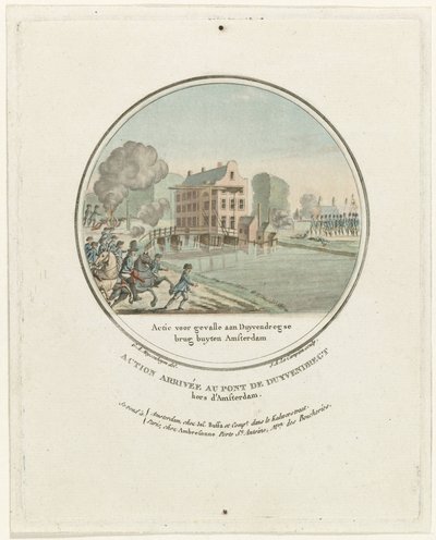 杜伊文德雷赫特桥的袭击，1787 年
Actie voor Gevalle aan Duyvendregse brug buyten Amsterdam / Action arrivée au pont de Duyvendregt hors d
