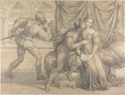 保罗（Paolo）和弗朗西斯卡（Francesca），让吉安乔托（Gianciotto Malatesta）感到惊讶，1809年。 作者 约瑟夫·安东·科赫