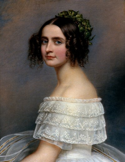 Alexandra de Baviere公主（Alexandra Amalie von Bayern，巴伐利亚的Alexandra）的肖像（1826-1875）--Joseph Karl Stieler（1781-1858）的画作 Ec。所有 作者 约瑟夫·卡尔·斯蒂勒