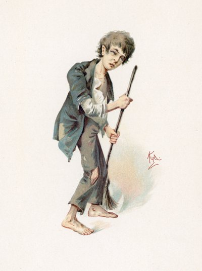 乔，插图来自查尔斯狄更斯的“人物素描”，1890年 作者 约瑟夫·克莱顿·克拉克