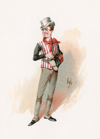 Sam Weller，来自查尔斯狄更斯的“人物素描”插图，1890年 作者 约瑟夫·克莱顿·克拉克
