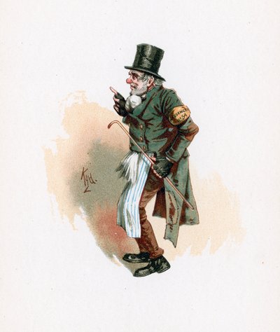 Trotty Veck，来自Charles Dickens的“人物素描”插图，1890年 作者 约瑟夫·克莱顿·克拉克