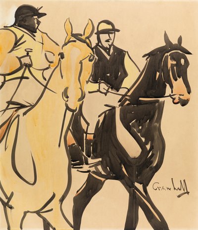 两位绅士骑士（船上水粉） 作者 约瑟夫·克劳霍尔