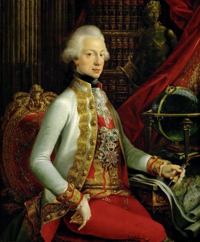 德语：Großherzog Ferdinand III.(1769-1824), Sohn von Leopold II., in seiner Bibliothek sitzend, Kniestück 奥地利大公、托斯卡纳大公费迪南三世（1769-1824 年）在其图书馆中的坐像 作者 约瑟夫·多夫迈斯特